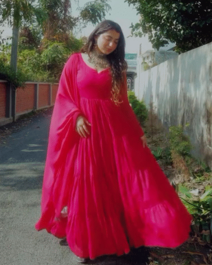 Rani Pink Layer Anarkali